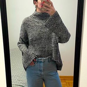 Marled Grey Mock Neck Sweater